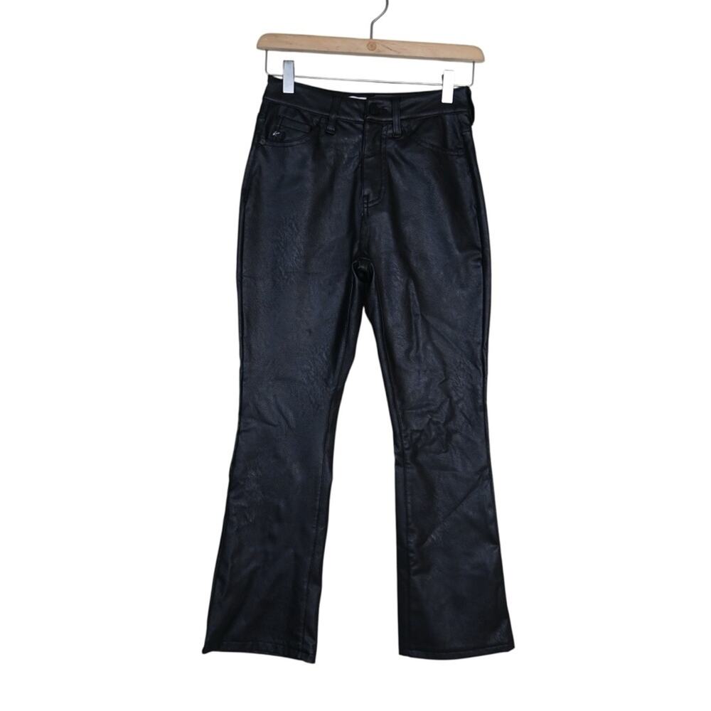 KanCan Womens 1/24 Faux Leather Black Mini Boot Pants/Jeans KC2022BK
